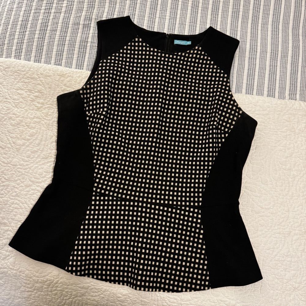 J. McLaughlin Gingham Peplum Top